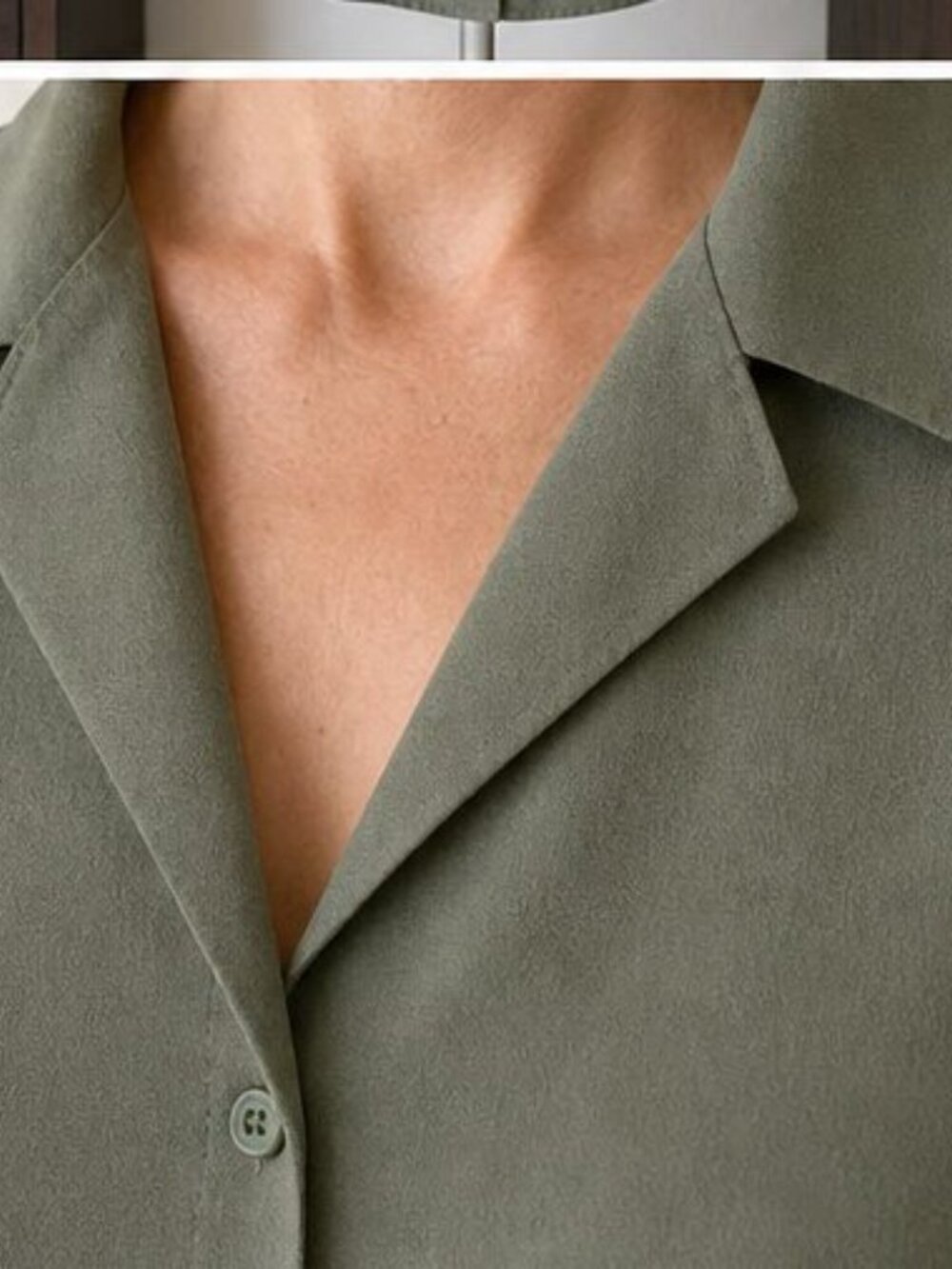 Olive Pleated Blouse - Picture 4 of 6